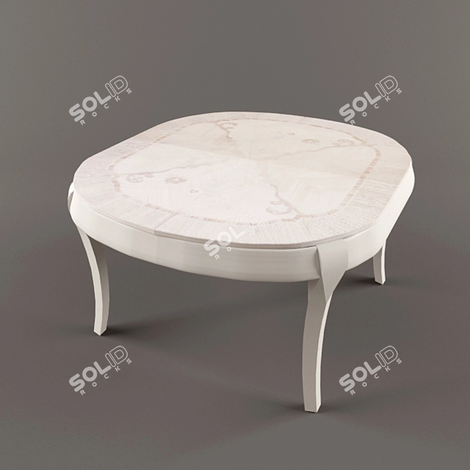 Elegant Wooden Marchetti Table 3D model image 1