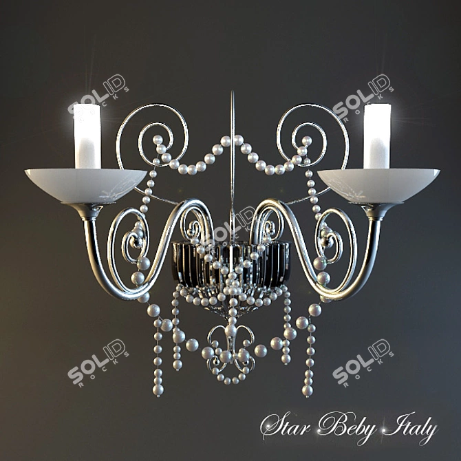 Beby Italy Star Lights: Chrome, Swarovski Pearls, Murano Glass 3D model image 1