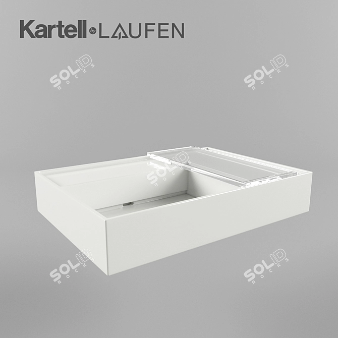 Kartell by Laufen 1033.4 Wall-Mounted Sink with Shelf 3D model image 1