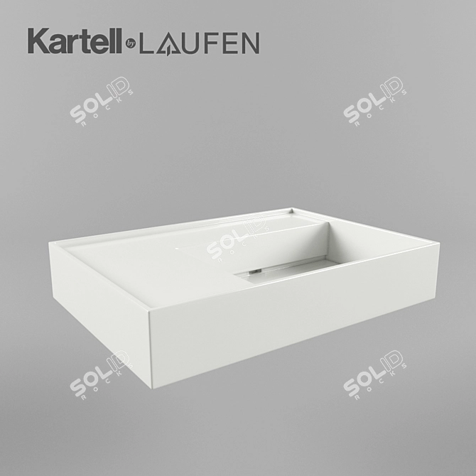 Kartell by Laufen 1033.4 Wall-Mounted Sink with Shelf 3D model image 2