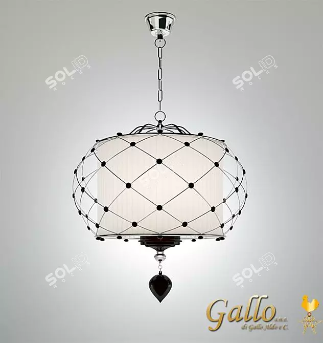 Elegant Crystal Chandelier: H=59, D=58 3D model image 1