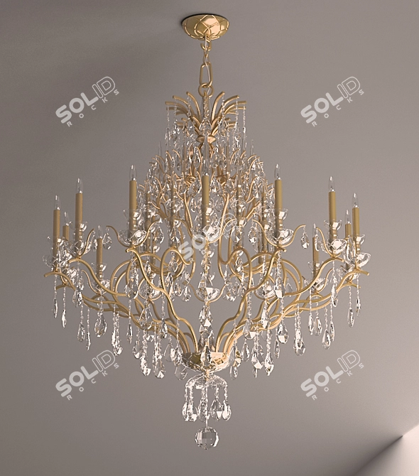 Elegant Teak Faustig Pendant 3D model image 1