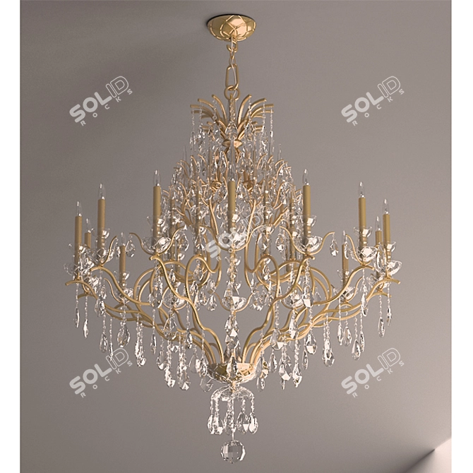 Elegant Teak Faustig Pendant 3D model image 3