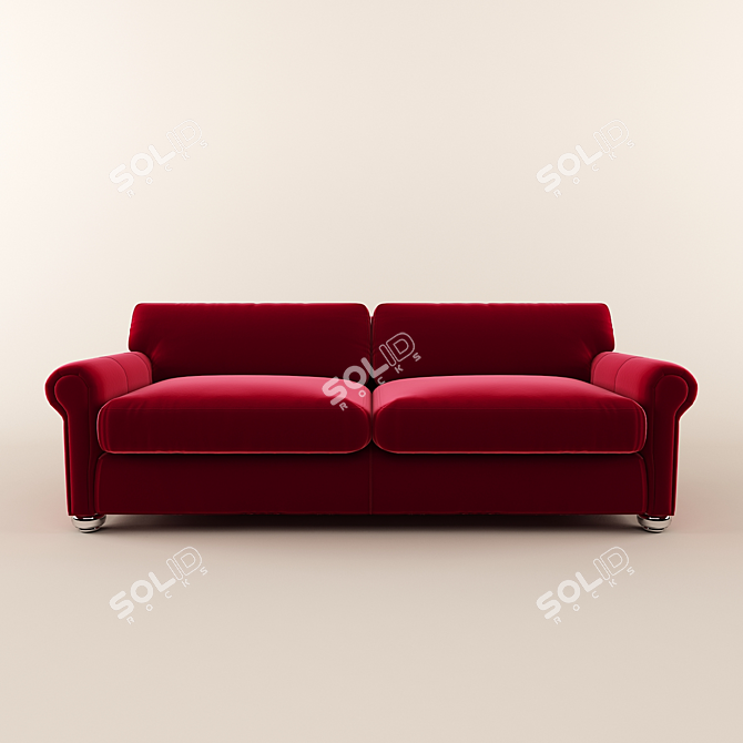 Luxurious Velvet Sofa 3D model image 2