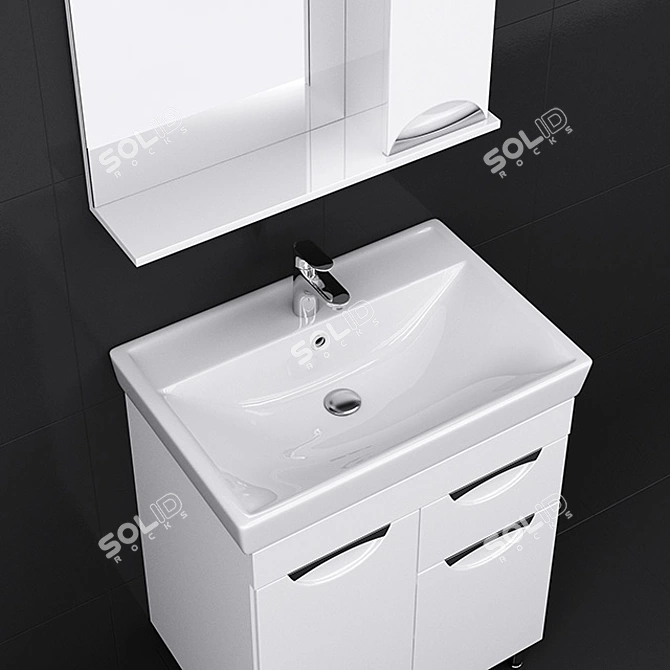 Elegant Victoria 70 Bathroom Set 3D model image 3