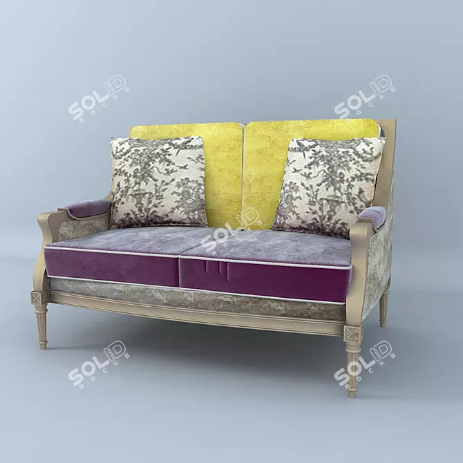 Stylish Grange Sofa: 1300x870 3D model image 1