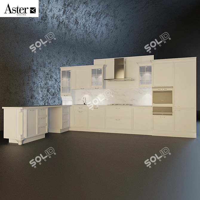 Aster Kitchen: Modern and Stylish 3D model image 1