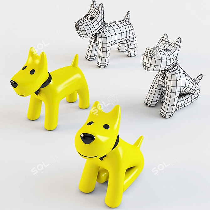 Euroset Dogs: 2 Poses Edit Poly+Turbosmooth 3D model image 1