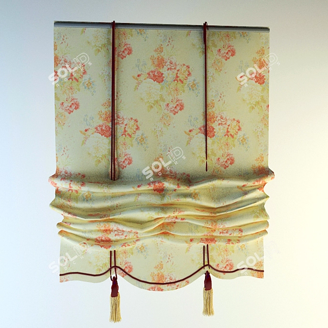 Elegant Roman Shades - 3D Max 3D model image 1