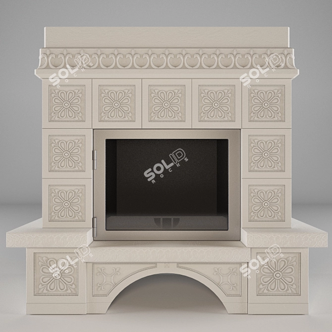 Sculpted Fireplace: Coronal Edition 3D model image 1