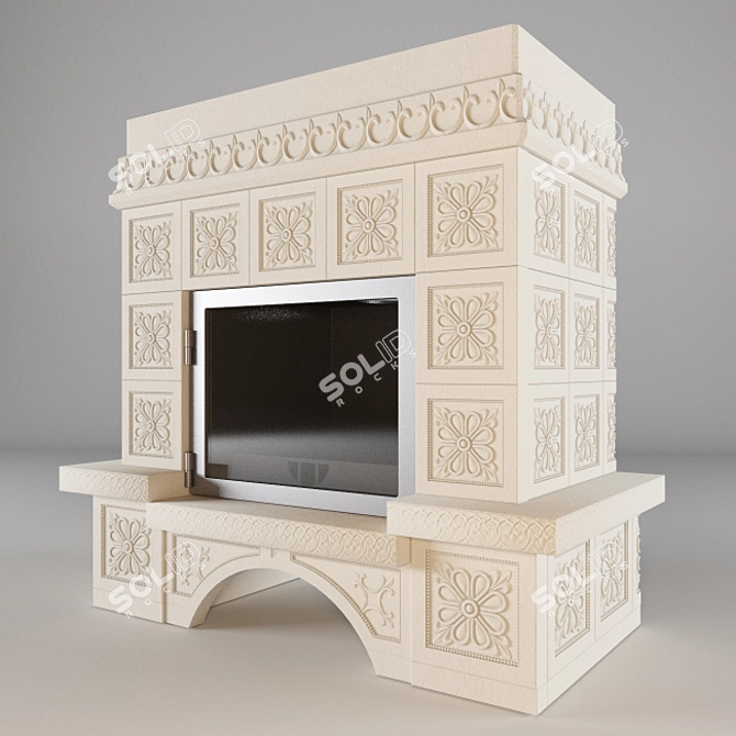 Sculpted Fireplace: Coronal Edition 3D model image 2