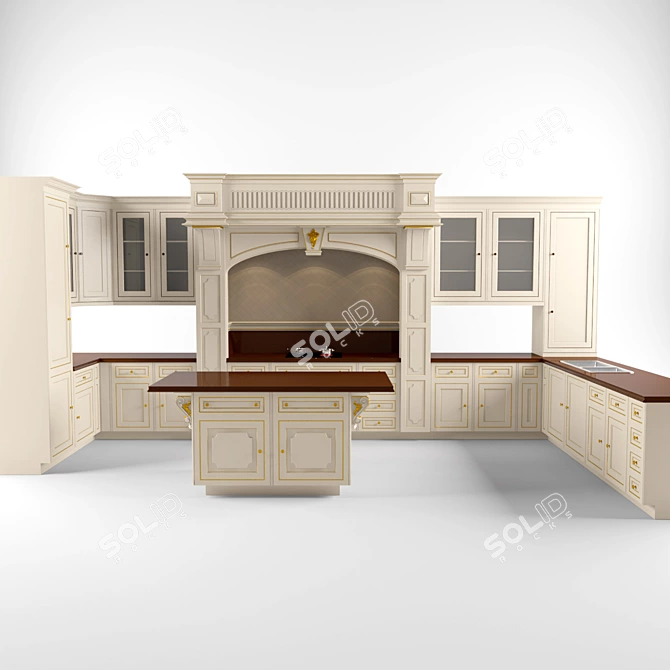 Custom-made Classic Kitchen 3D model image 1