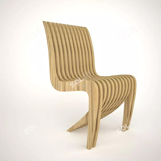 Modern Plywood Chair 3D model image 1