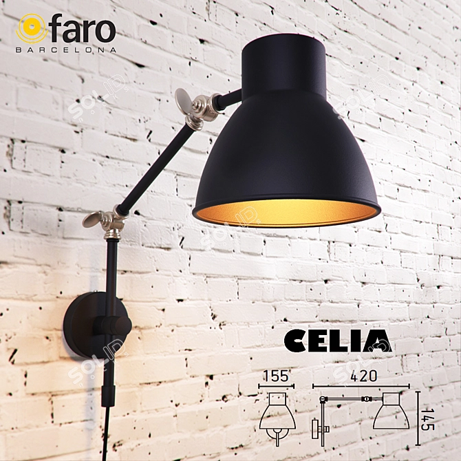 Faro CELIA: Sleek & Stylish Wall Lamp 3D model image 1