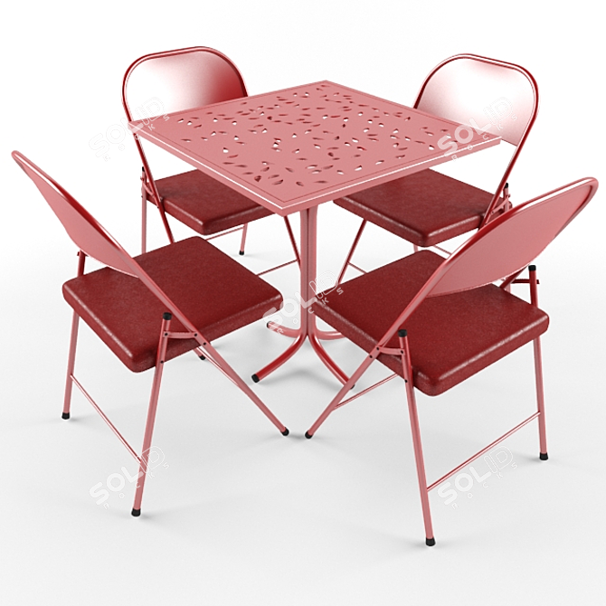 Foldable Chair & Leaf Table 3D model image 1