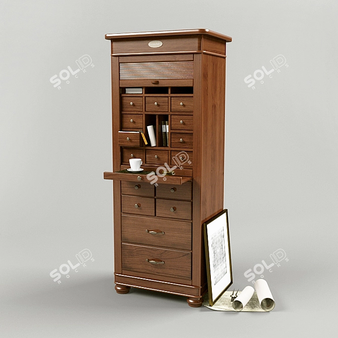 BetaMobili Secretary Compact Desk 3D model image 1