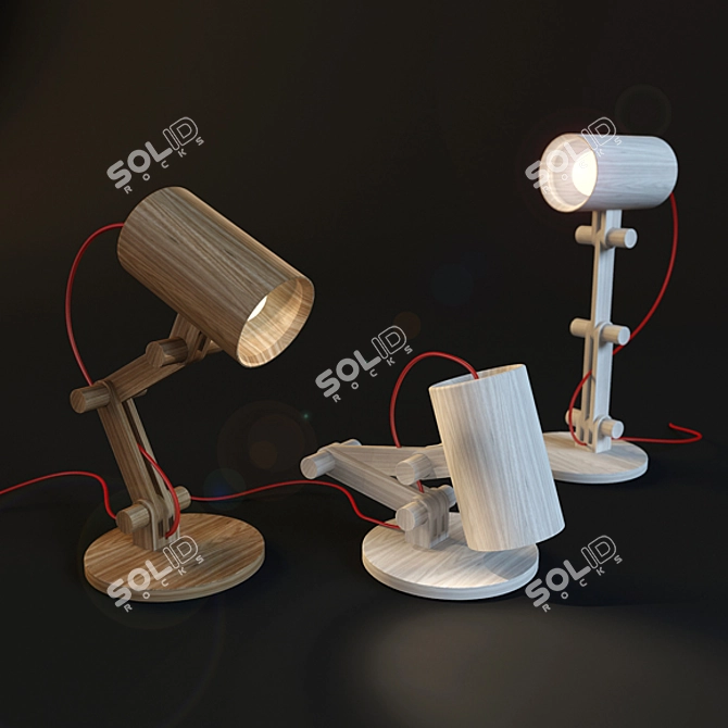 Title: Wooden Kids Desk Lamp 3D model image 1