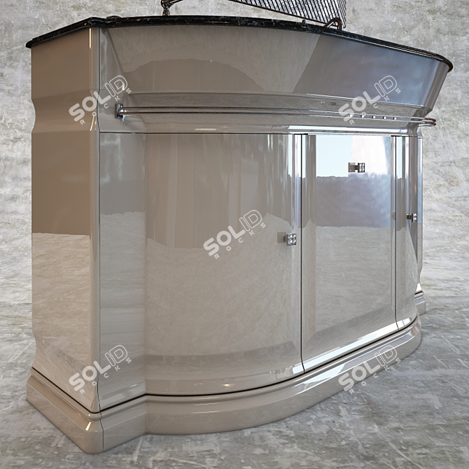 Elegant Eurodesign Washbasin 3D model image 3