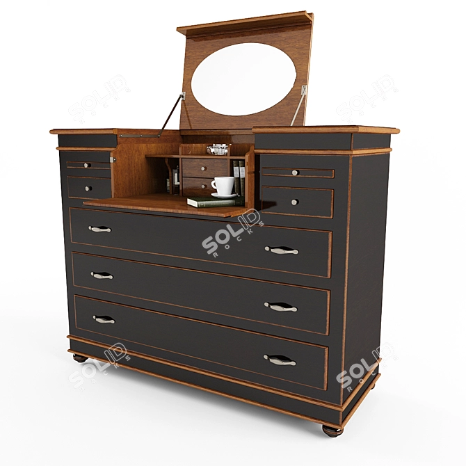 Modern Lift-Top Dresser 3D model image 1