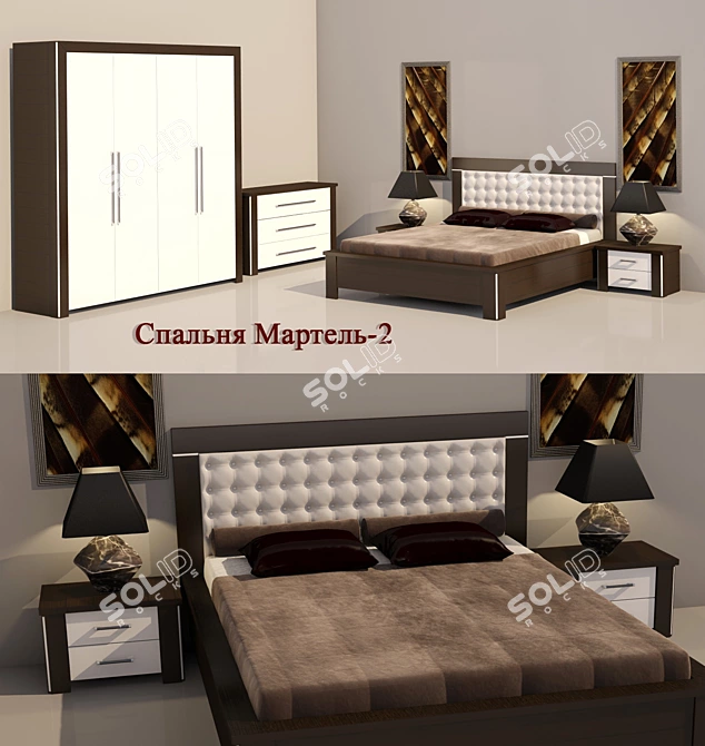 Title: Martel 2-Piece Bedroom Set 3D model image 1