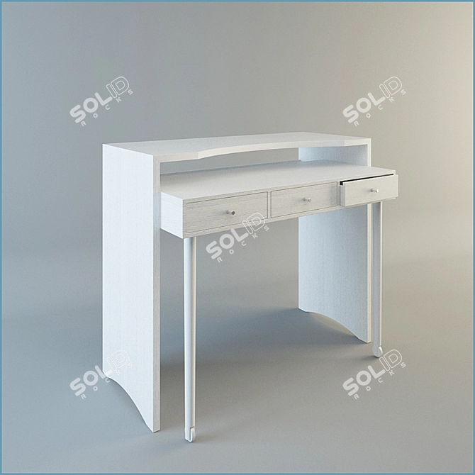 Title: Elegant Mirrored Dressing Table 3D model image 1