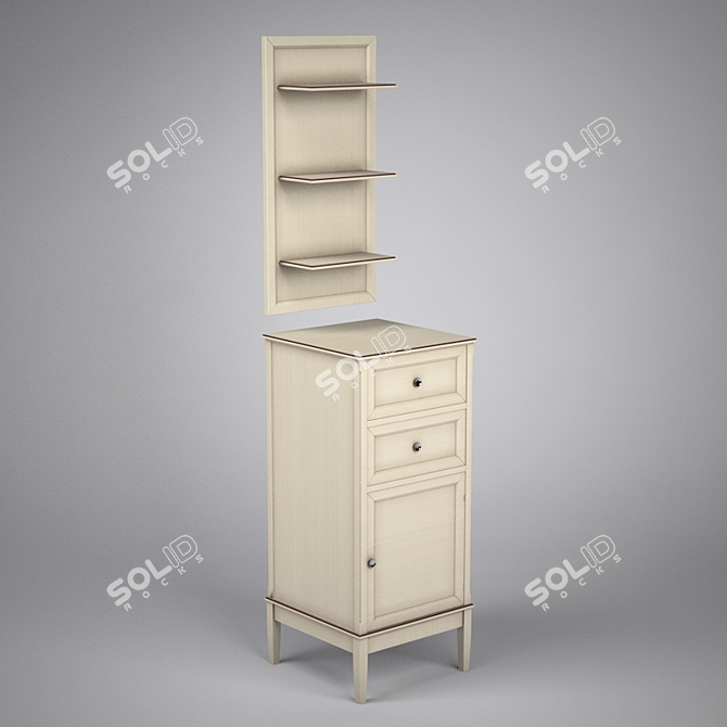 Elegant Jardin Vanity Chest 3D model image 1