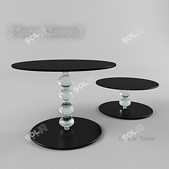 Elegant Glass Calice Table 3D model image 1