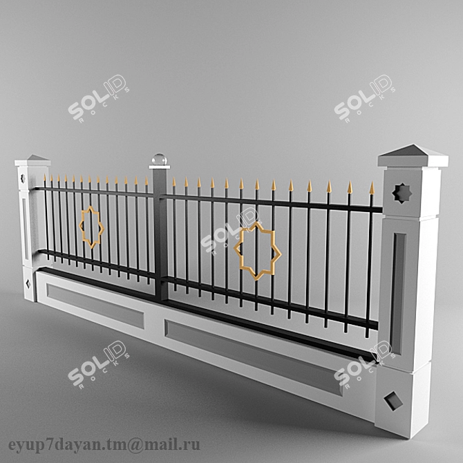 Hayat Fence: Stylish and Durable 3D model image 1