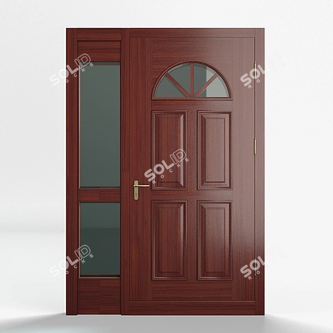 Exterier Wooder Door, Model 07 3D model image 1