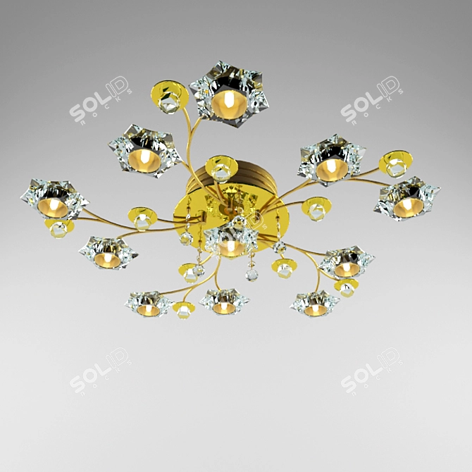 Elegant Crystal Chandelier 3D model image 1