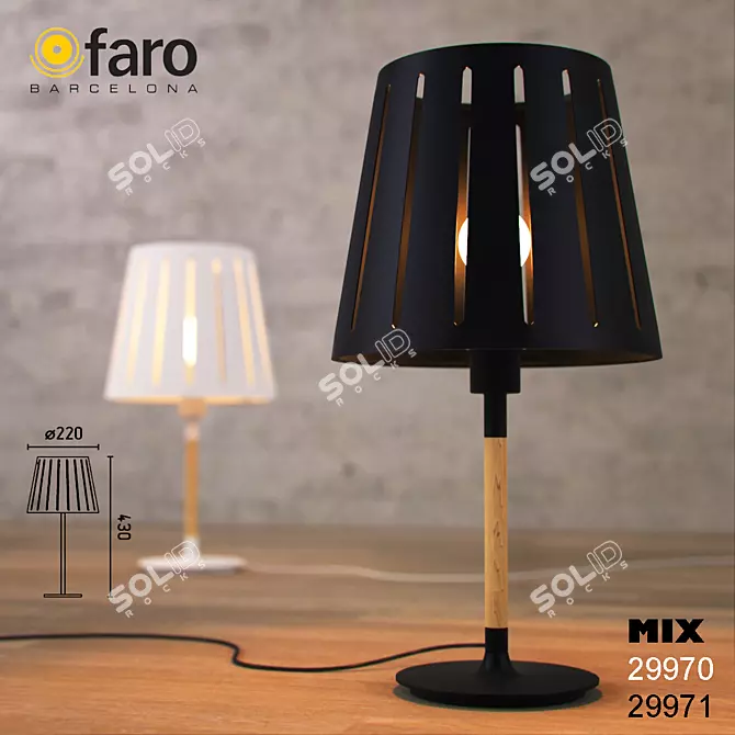 Faro Mix Table Lamp: Sleek and Modern 3D model image 1