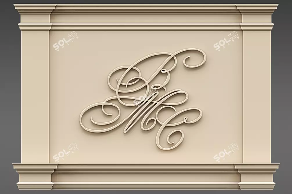 Modern Alphabet Letter Decor 3D model image 1