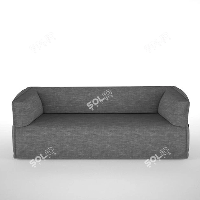 Modern Grey Fabric Sofa 3D model image 1