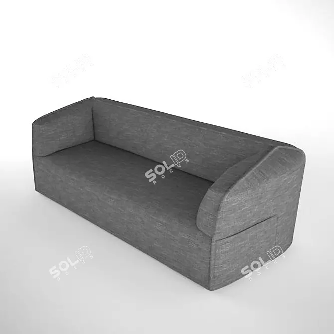 Modern Grey Fabric Sofa 3D model image 2