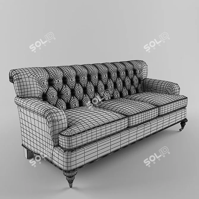 Luxury Cigar Leather Sofa 3D model image 3