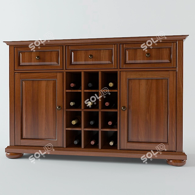 Classic Buffet Bar 3D model image 1