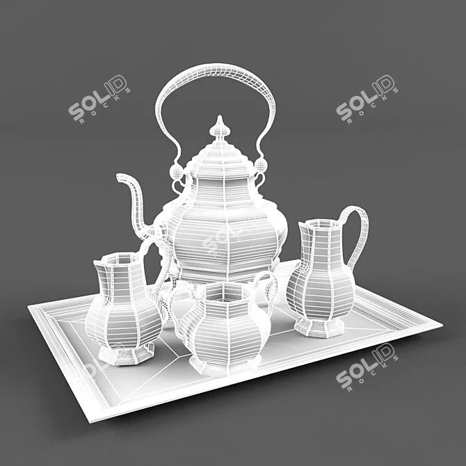 Elegant Dinnerware Set 3D model image 2