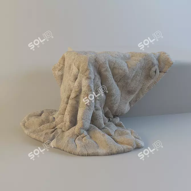 Cozy Fur Plaid 3D model image 1