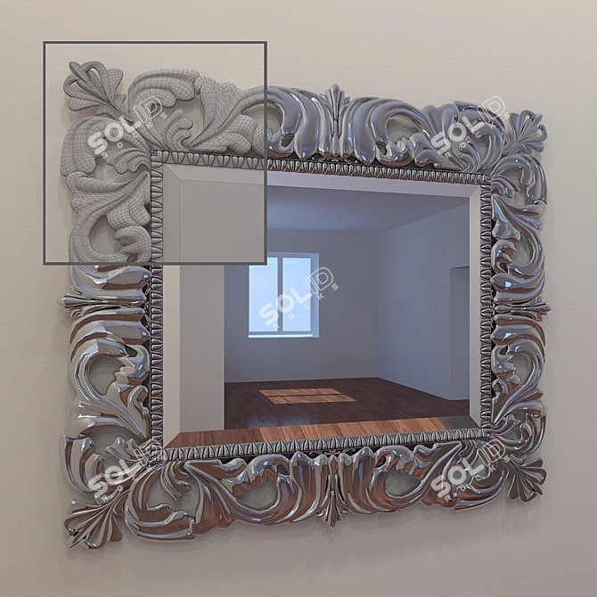 Classic Framed Mirror 3D model image 1