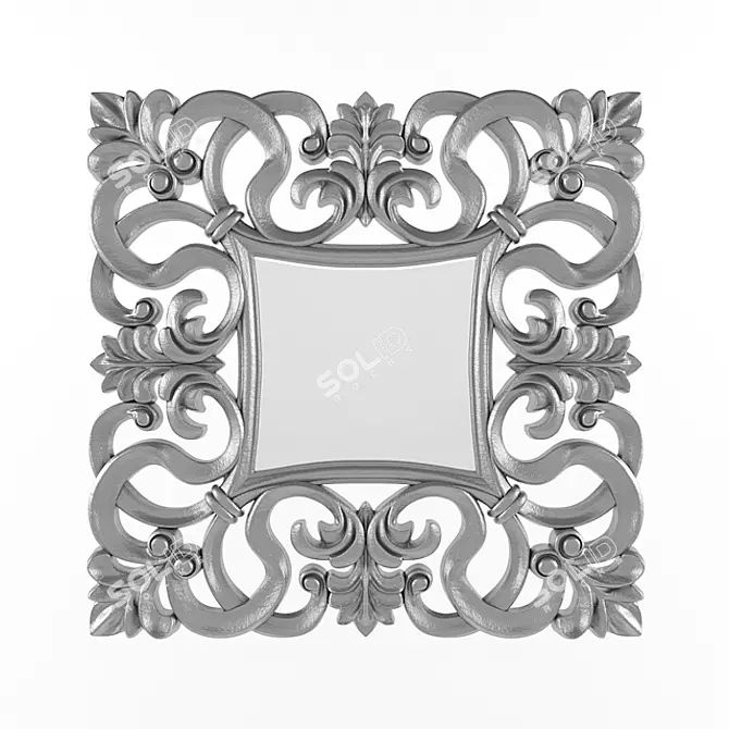 Elegant Italian Baroque Mirror 3D model image 1