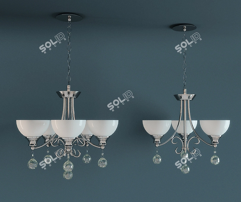 Wunderlicht Chandelier: Elegant Illumination 3D model image 1