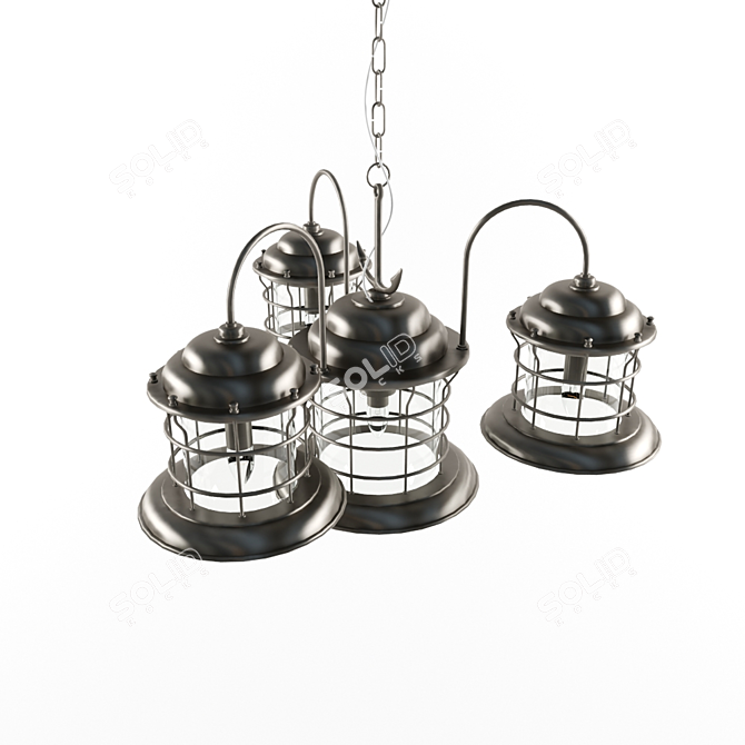 Elegant Caravela Chandelier 3D model image 2