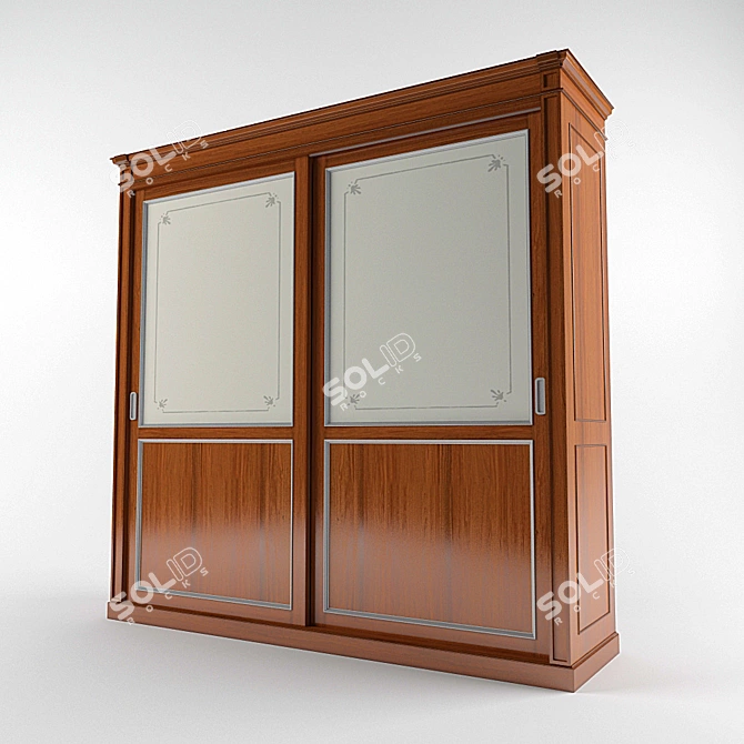 Title: Elegant 2-Door Wardrobe 3D model image 1