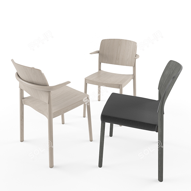 Grace Wooden Chair: TurboSmooth Wood Chair 3D model image 1