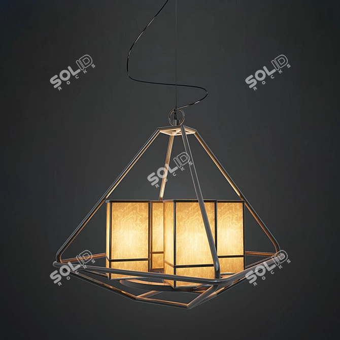 Elegant Pendant Chandelier 3D model image 1