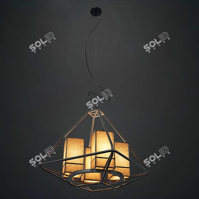 Elegant Pendant Chandelier 3D model image 2