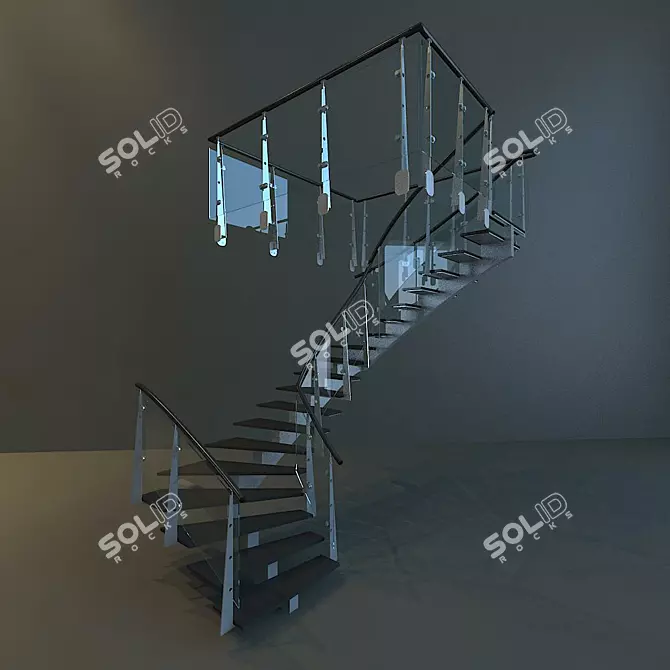 Elegant Swivel Stairs 3D model image 3