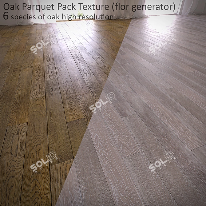 6 Oak Parquet Styles with MultiTexture & FloorGenerator 3D model image 1