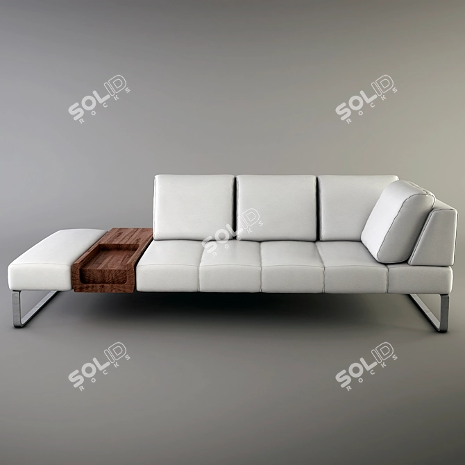 Riva Patmos: White Leather Sofa 3D model image 2