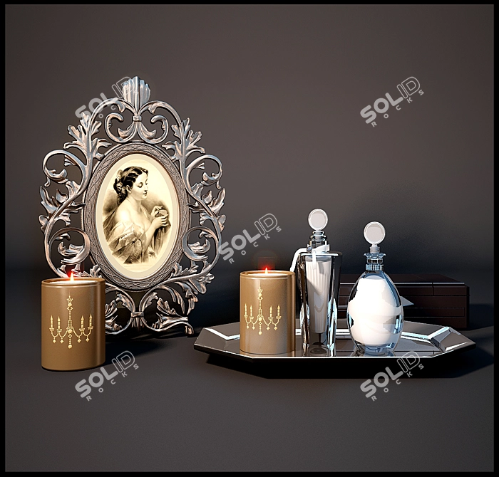 Classic Decor Set: Frame & Desk Organizer 3D model image 1